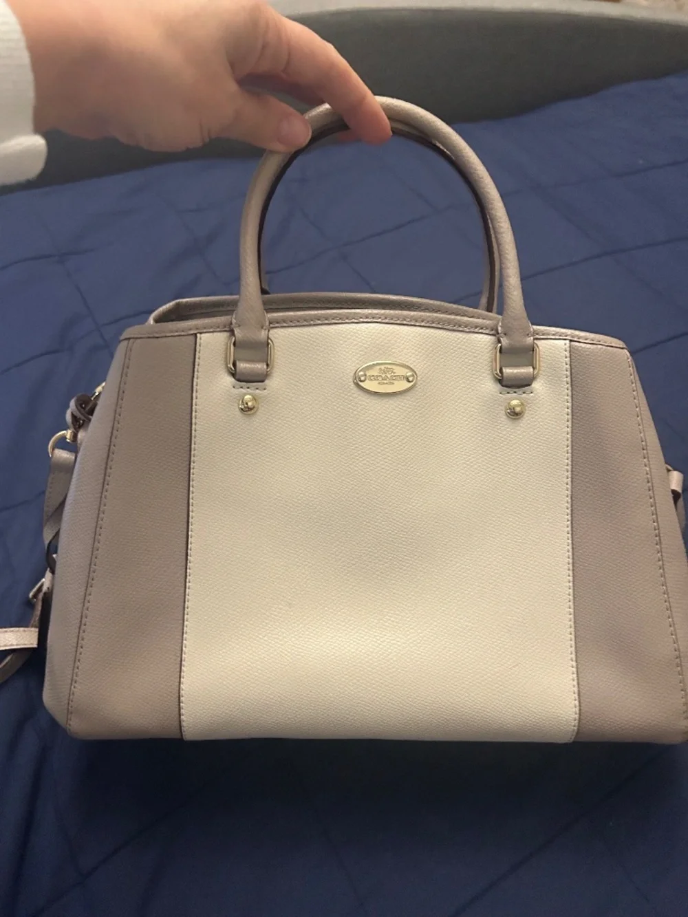 Coach Margot Carryall Satchel Colorblock Chalk/Grey